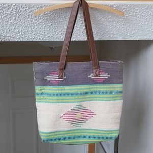 Mossimo faux leather aztec tribal blanket tote bag